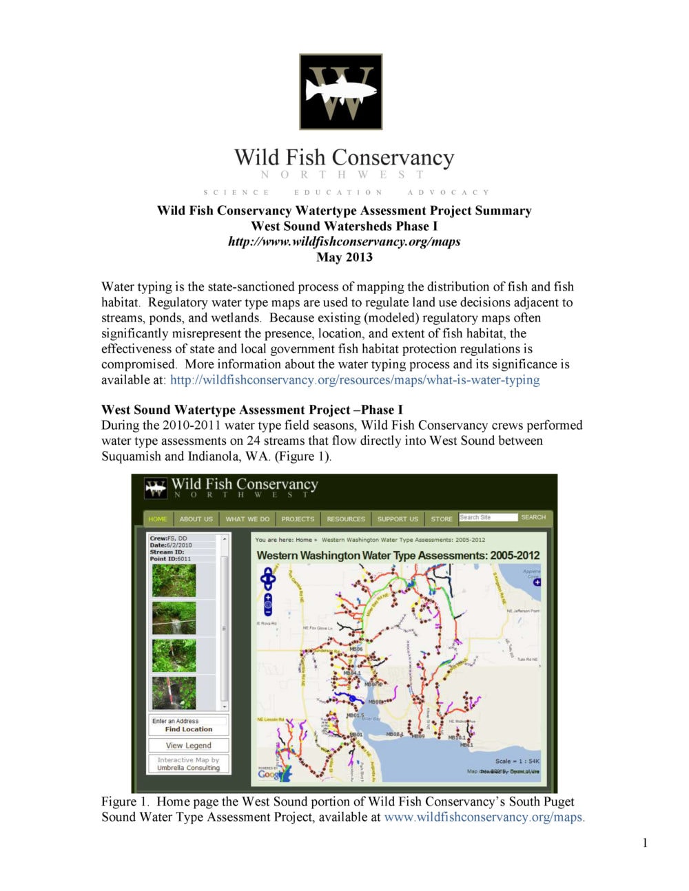 Wfc Map Watertype Assessment Project Summary West Sound Watersheds Phase I ...